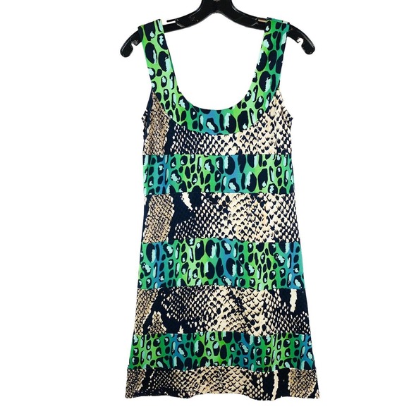 DIANE Von FURSTENBERG 100% Jersey Silk Animal Print Dress Stretch Open Back Sz 4 - Picture 4 of 12